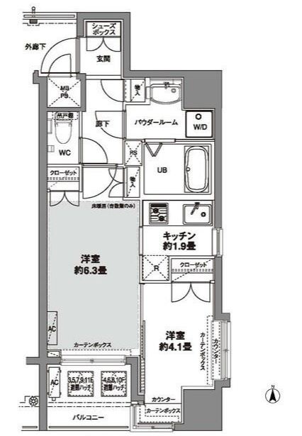 コンフォリア芝公園　1104号室　間取り