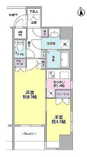 コンフォリア芝公園　1204号室　間取り