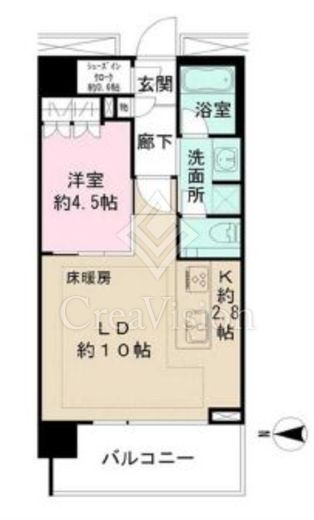グランドメゾン白金の杜ザ・タワー　10F5号室　間取り
