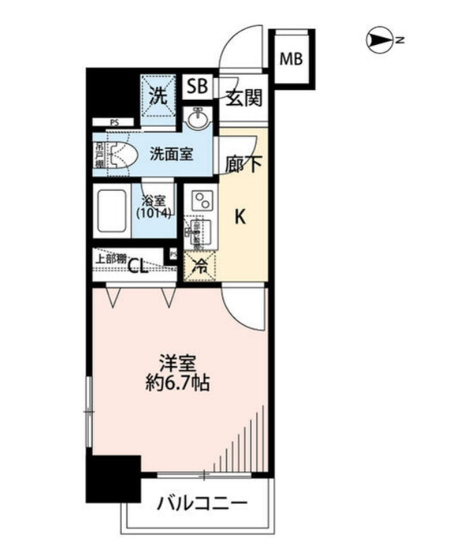 プレール・ドゥーク京橋　1404号室　間取り