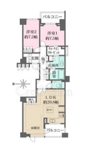 パークハウス四谷　312号室　間取り