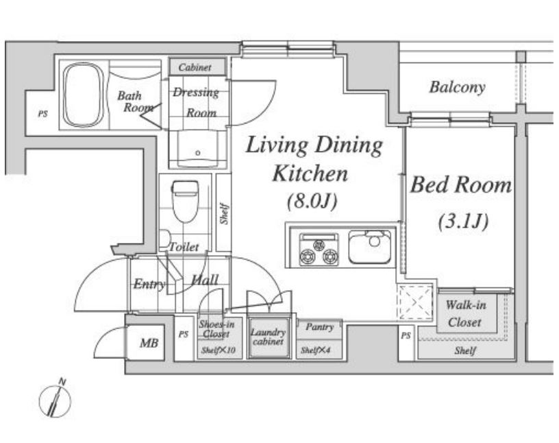 レジディア神田　502号室　間取り