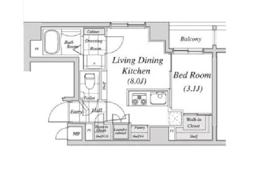 レジディア神田　602号室　間取り