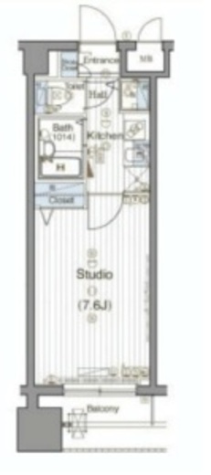 グランド・ガーラ神田　1015号室　間取り