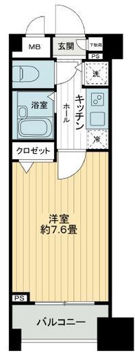グランド・ガーラ神田　416号室　間取り