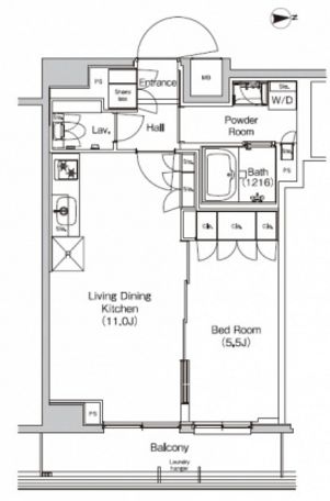 プラウドフラット外神田　1102号室　間取り