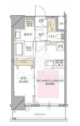 シティインデックス神田　1402号室　間取り