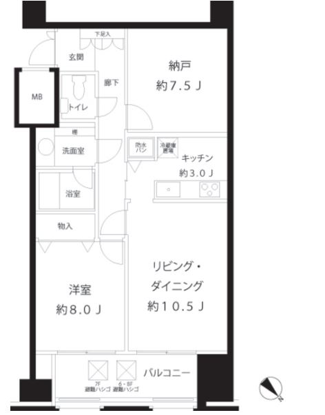 シティハイツ白金台　602号室　間取り