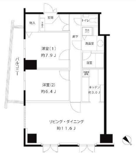 シティハイツ白金台　701号室　間取り