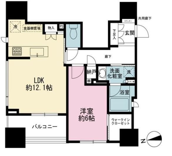 クラッシィハウス神田美土代町　1301号室　間取り