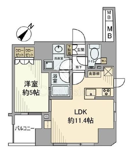 オープンレジデンシア千代田東神田　302号室　間取り