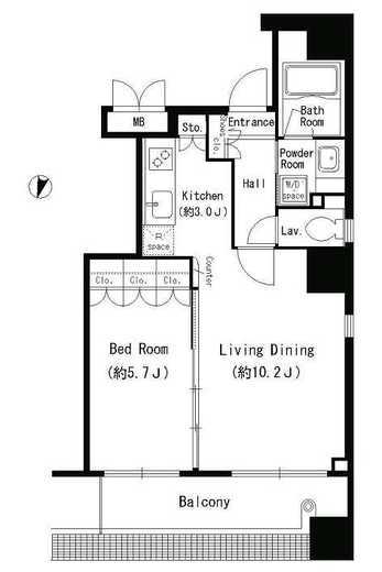 クリアウォータ芝　901号室　間取り