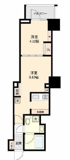 パティオ神田　903号室　間取り