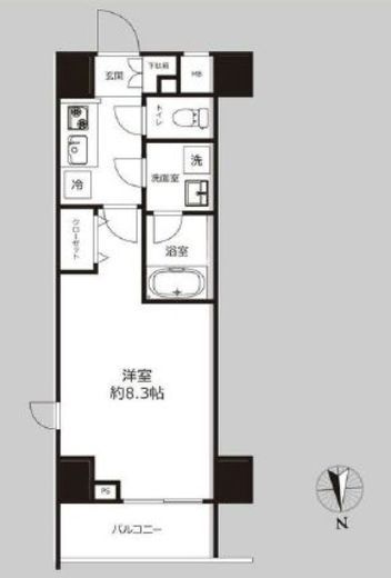 ガリシアレジデンス芝公園　803号室　間取り