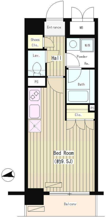 シティカレント大手町　1303号室　間取り