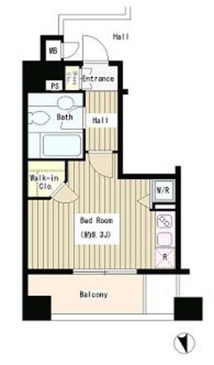 シティカレント大手町　805号室　間取り