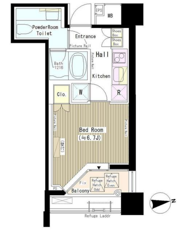 六本木MK ART Residence　506号室　間取り