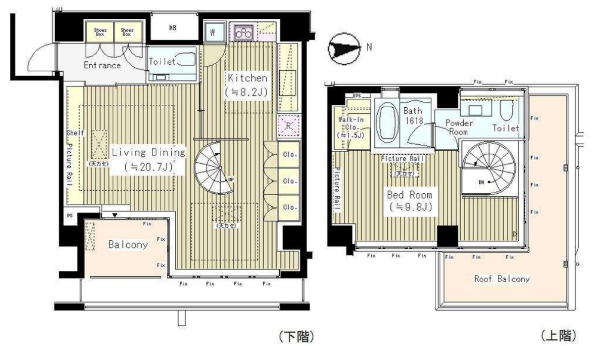 六本木MK ART Residence　701号室　間取り