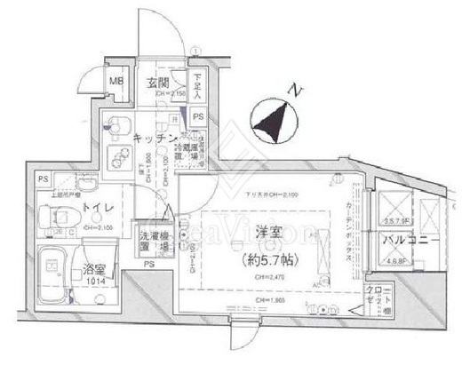 パレステュディオ六本木　901号室　間取り
