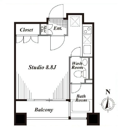 キャビンアリーナ南青山　1202号室　間取り