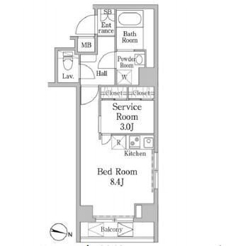 ヴァンクール岩本町　403号室　間取り
