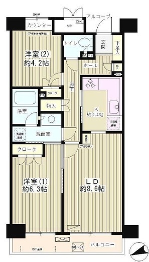 高田馬場パーク・ホームズ　403号室　間取り