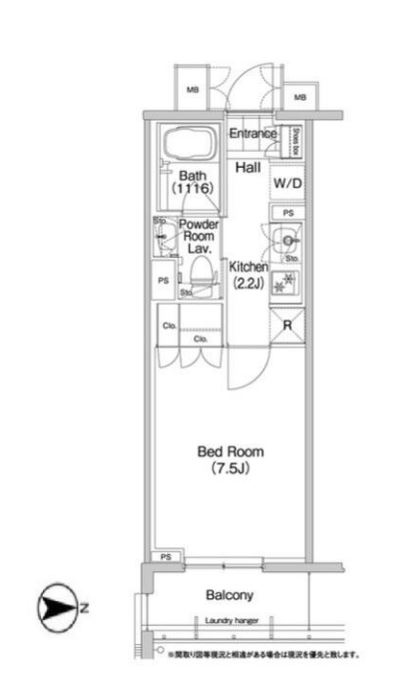 コンフォリア秋葉原イースト　809号室　間取り