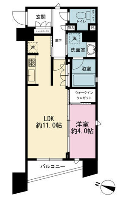 シティインデックス千代田岩本町　2F号室　間取り