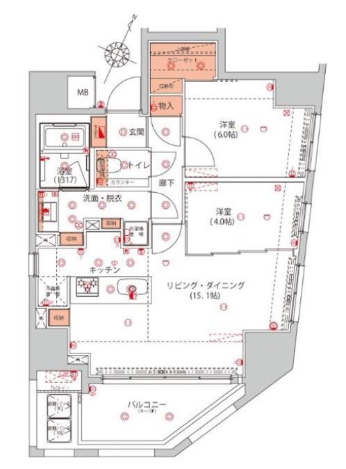 ハーモニーレジデンス千代田岩本町　902号室　間取り