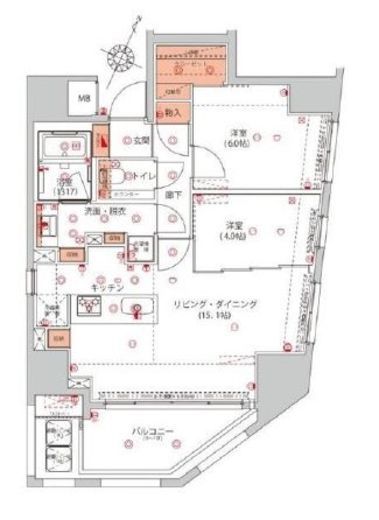 ハーモニーレジデンス千代田岩本町　1202号室　間取り