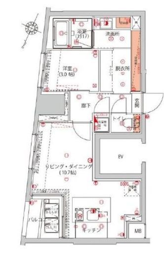 ハーモニーレジデンス千代田岩本町　602号室　間取り