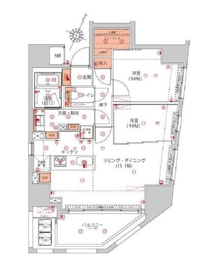 ハーモニーレジデンス千代田岩本町　902号室　間取り