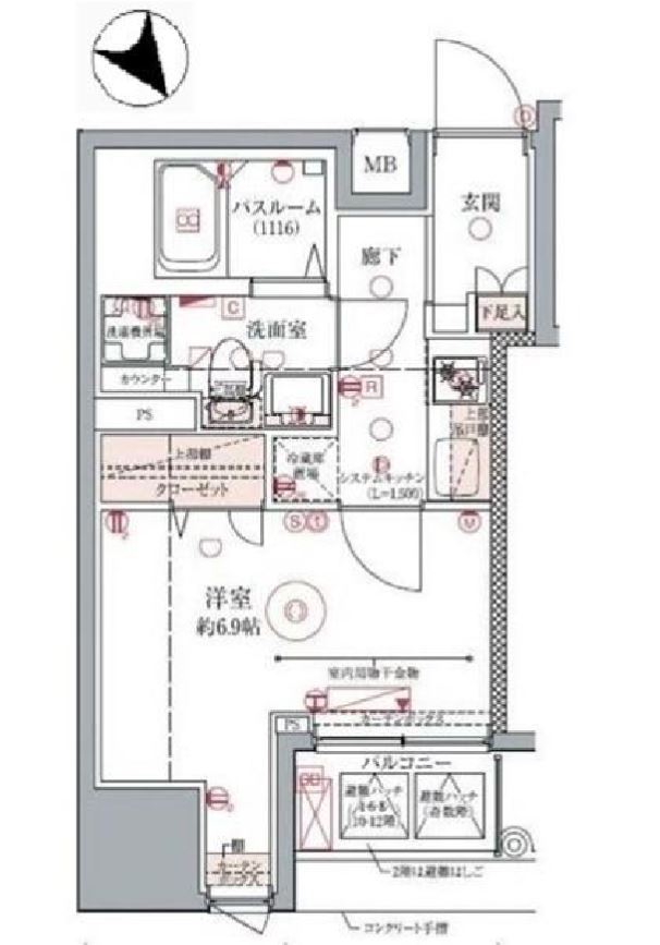 ドムス・スタイル銀座東　1103号室　間取り