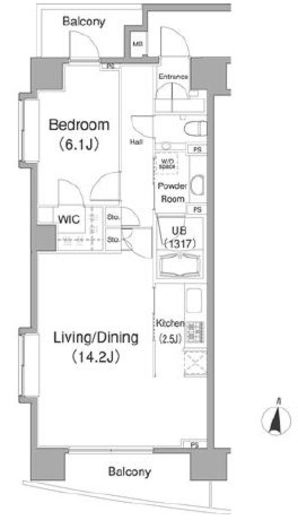 グルックハイム紀尾井町　2001号室　間取り