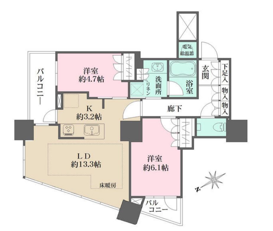 ザ・パークハウス西新宿タワー60　604号室　間取り