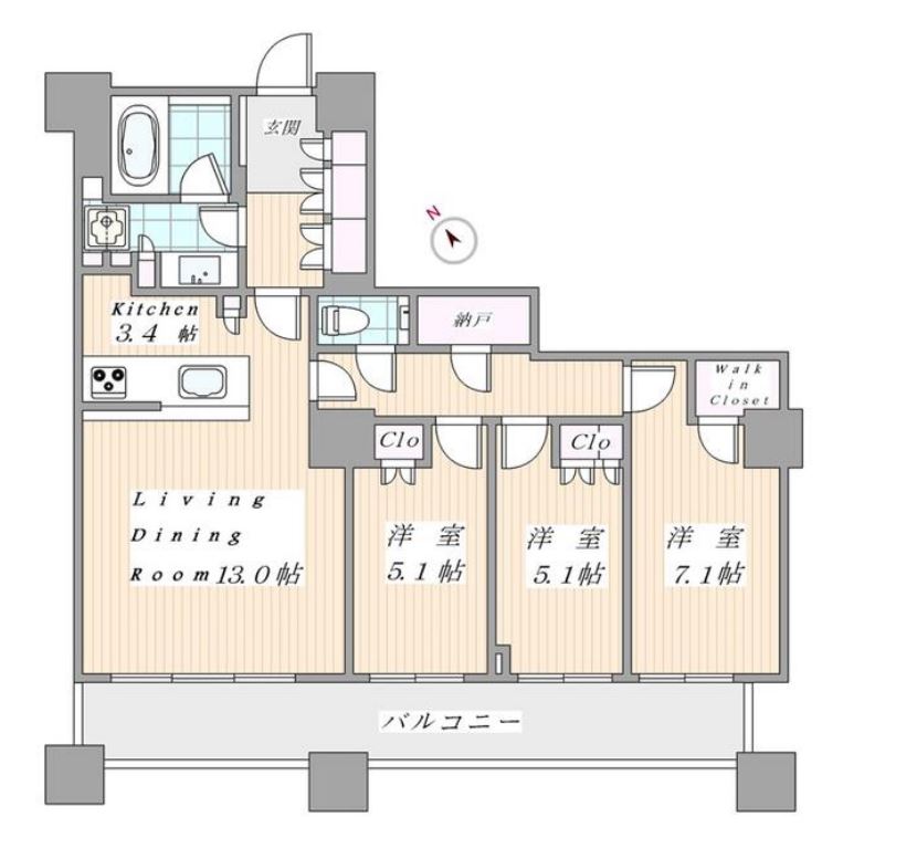 ザ・パークハウス西新宿タワー60　4210号室　間取り