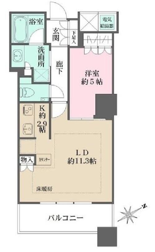 ザ・パークハウス西新宿タワー60　2416号室　間取り