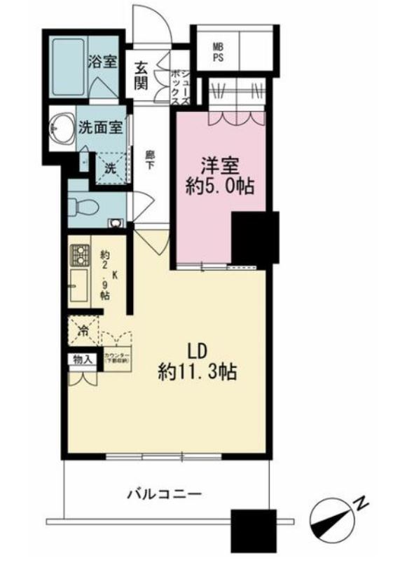 ザ・パークハウス西新宿タワー60　3416号室　間取り