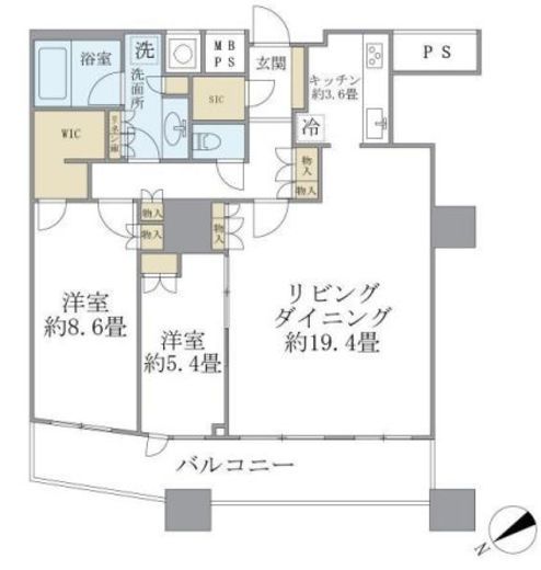 ザ・パークハウス西新宿タワー60　1305号室　間取り