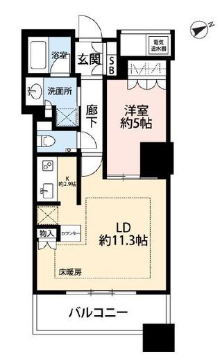 ザ・パークハウス西新宿タワー60　1316号室　間取り