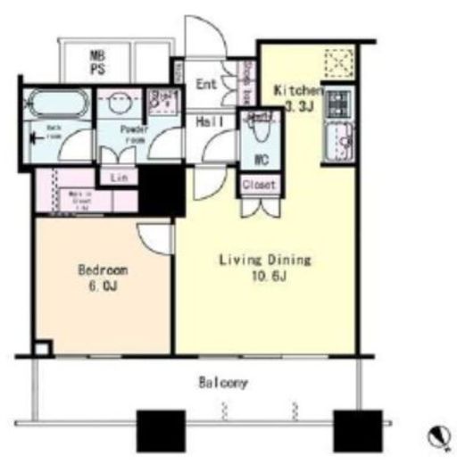 ザ・パークハウス西新宿タワー60　1402号室　間取り
