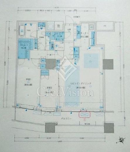 ザ・パークハウス西新宿タワー60　1505号室　間取り