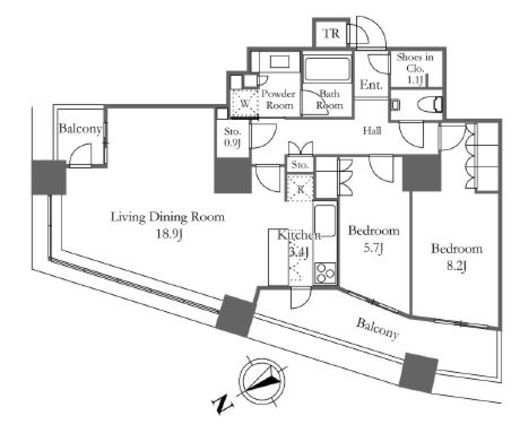 ザ・パークハウス西新宿タワー60　2104号室　間取り