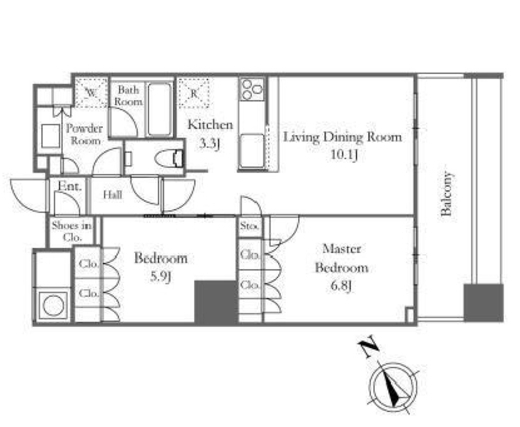 ザ・パークハウス西新宿タワー60　23F7号室　間取り