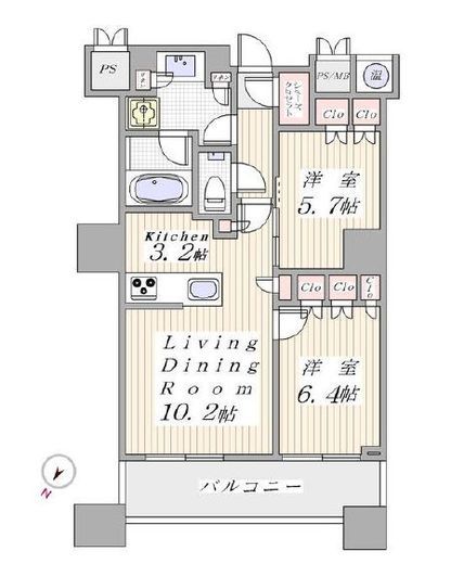 ザ・パークハウス西新宿タワー60　2507号室　間取り
