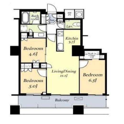 ザ・パークハウス西新宿タワー60　3208号室　間取り