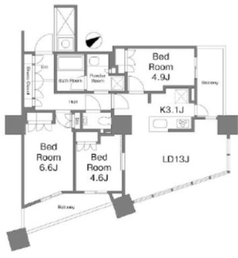 ザ・パークハウス西新宿タワー60　36F1号室　間取り