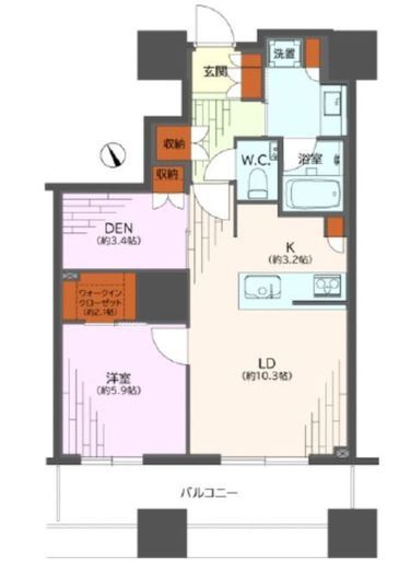 ザ・パークハウス西新宿タワー60　38F4号室　間取り