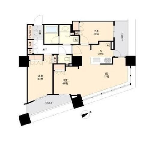 ザ・パークハウス西新宿タワー60　4801号室　間取り