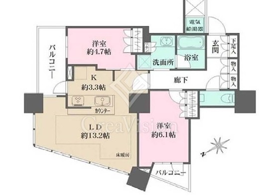 ザ・パークハウス西新宿タワー６０　504号室　間取り